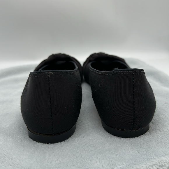 Vintage My-Tai Casuals Slip-on Black Nylon Bow Flats Size 7-1/2 - Picture 5 of 8